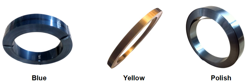 Heat treated steel strip surface color